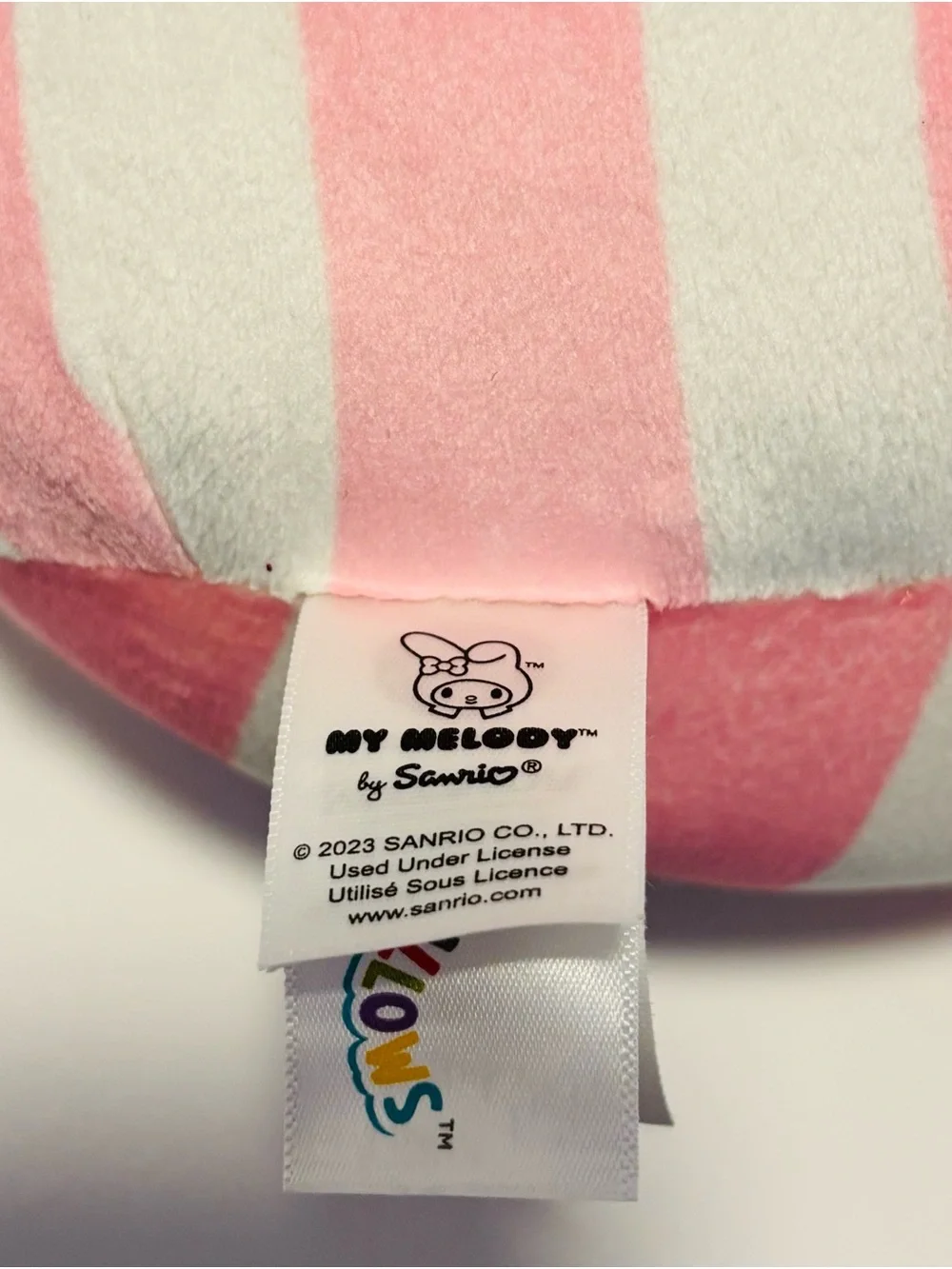 3 for$30 Sanrio My Melody Pink and White Striped Plush Pillow - Picture 3 of 9